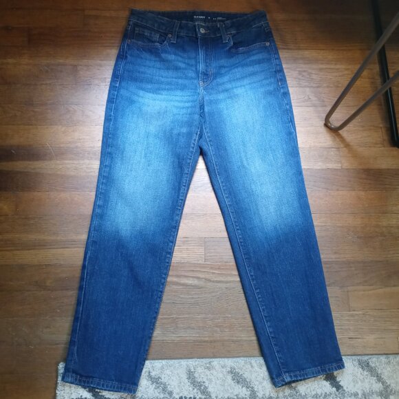 OLD NAVY mid rise OG straight ankle jeans in Faded Dark Wash (sz10) - Picture 3 of 12